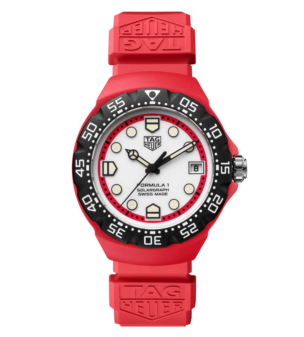 TGHR Formula 1 Solargraph Watch with Red Rubber Strap