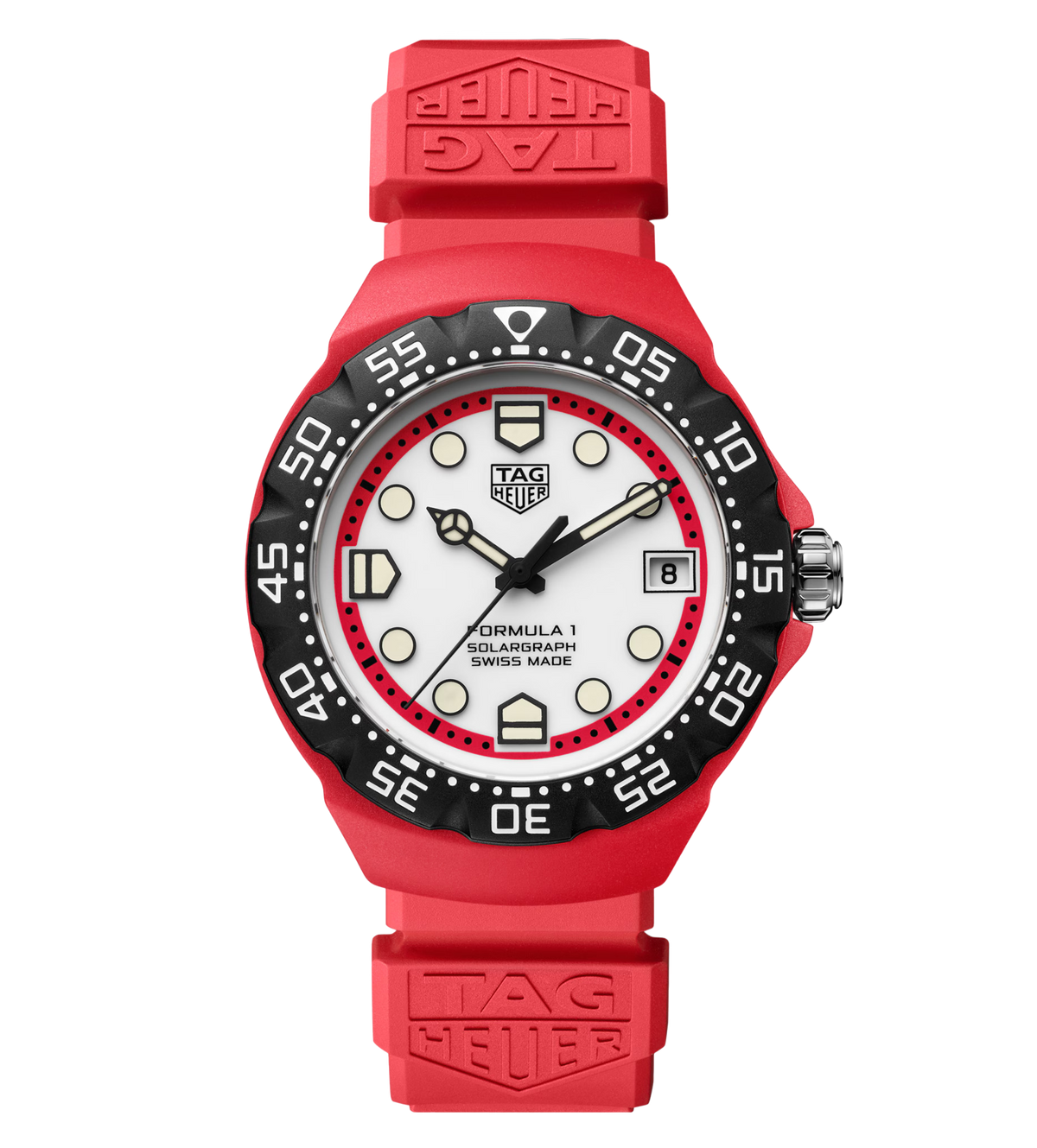 TGHR Formula 1 Solargraph Watch with Red Rubber Strap