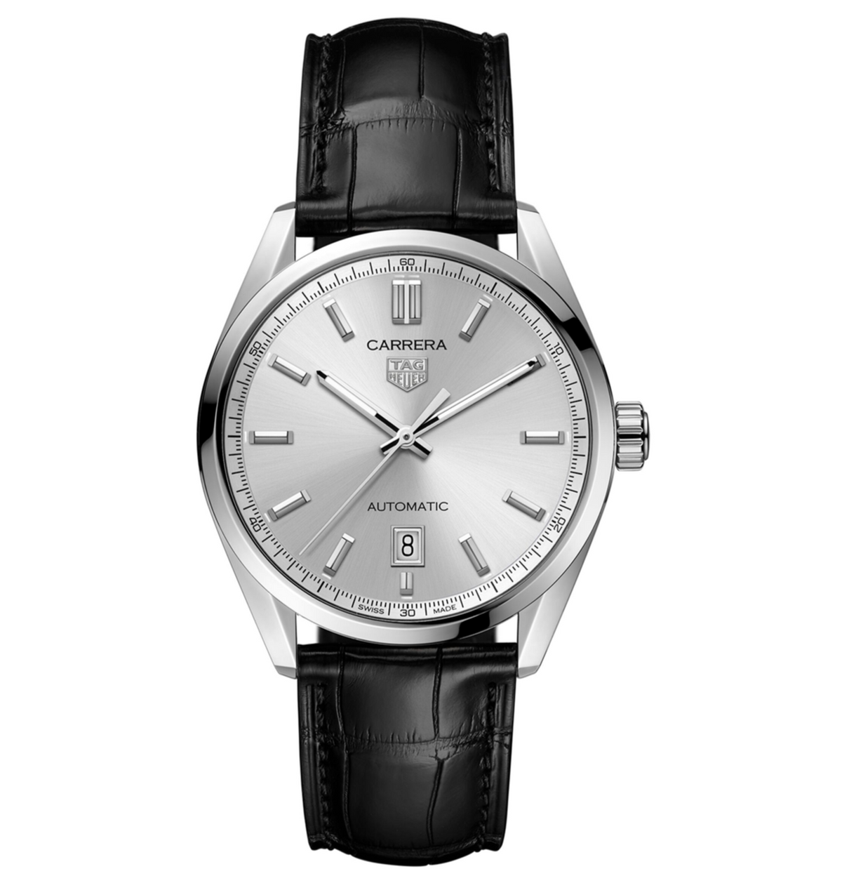 TGHR Carrera Date Watch with Silver Dial