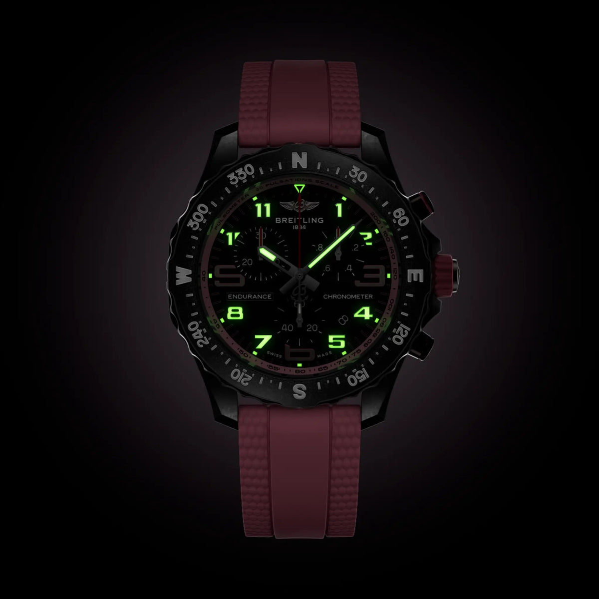 BRT Endurance Pro 38 Watch with Pink Rubber Strap