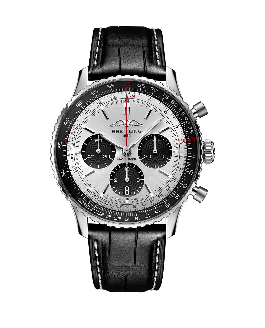 BRT Navitimer B01 43mm Watch with Silver Dial