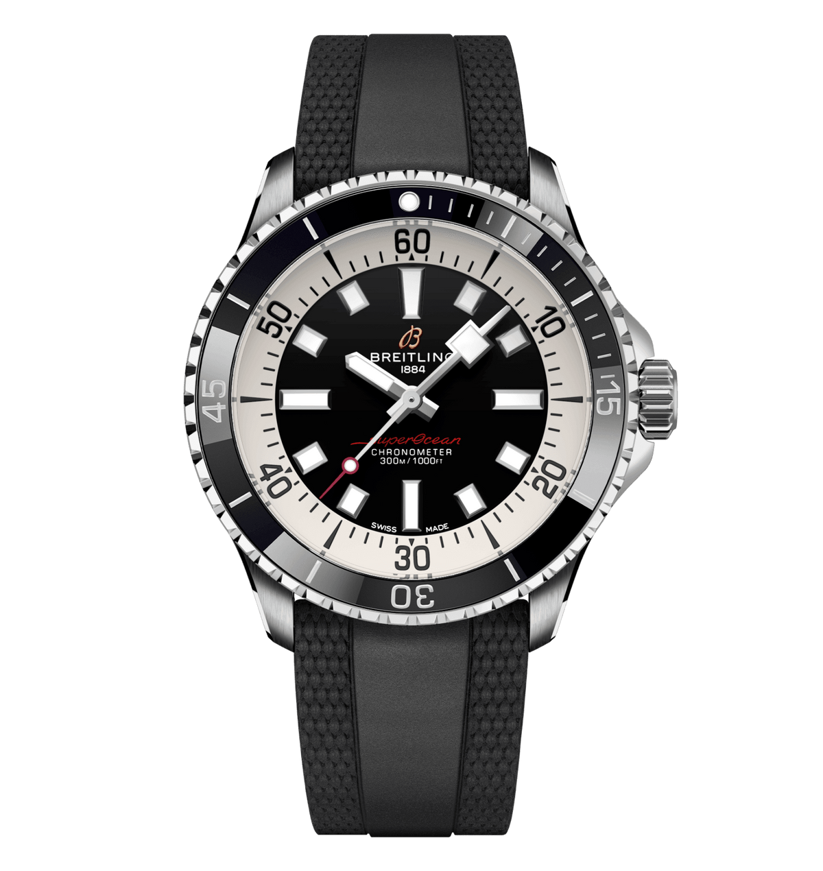 BRT Superocean Black Rubber Watch, 42mm