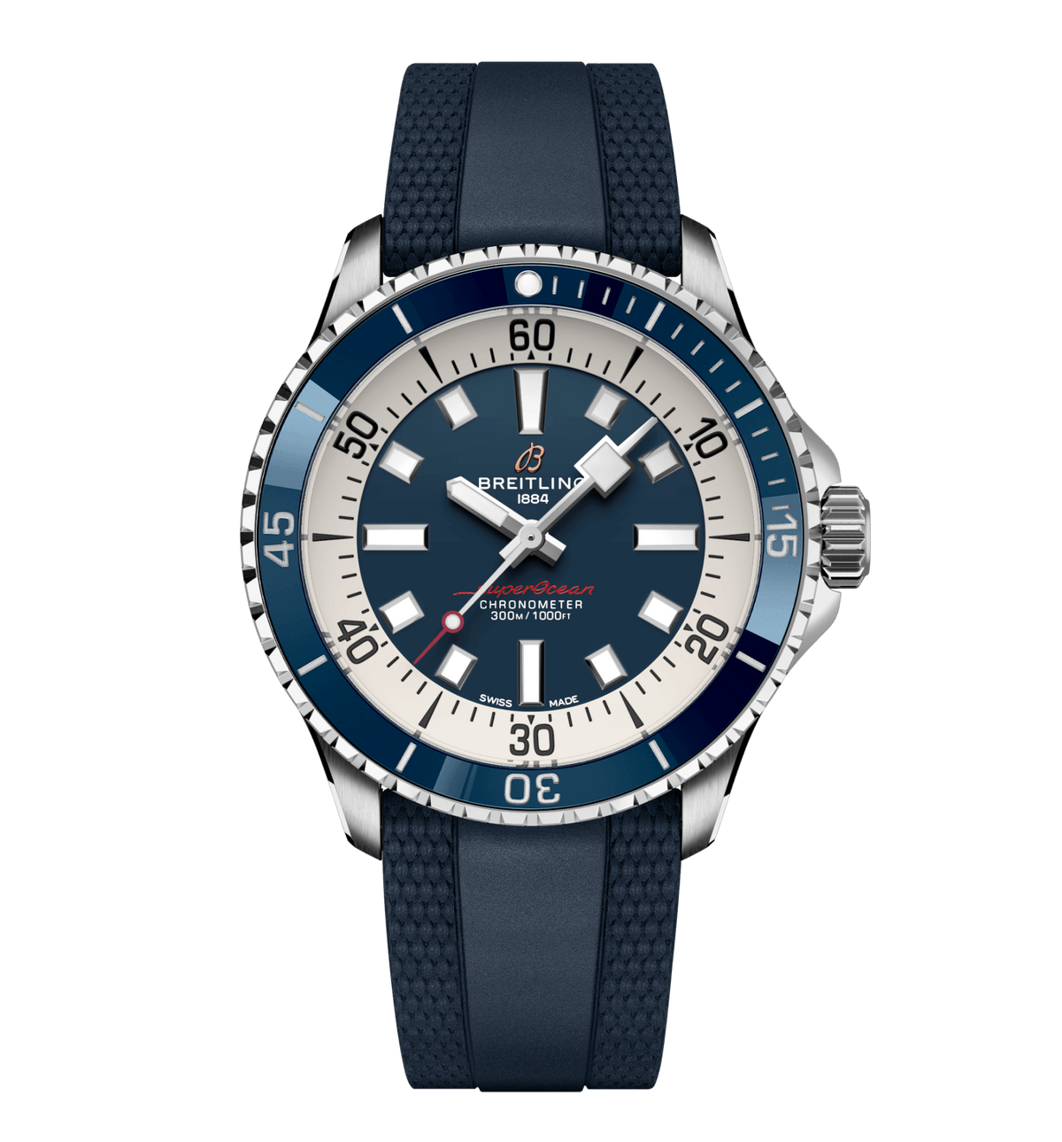 BRT Superocean Blue on Rubber Watch, 42mm