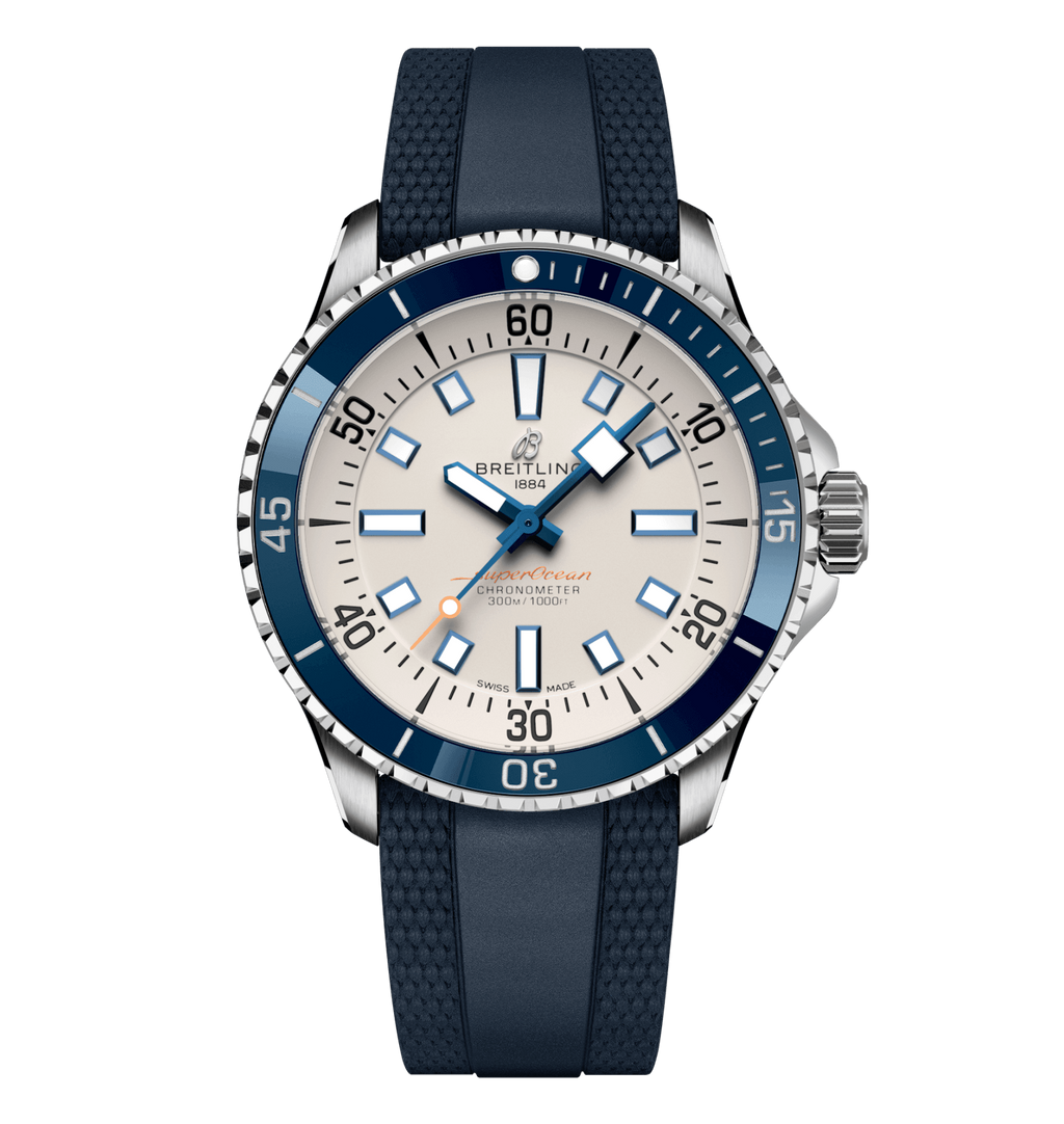 BRT Superocean Silver on Rubber Watch, 42mm