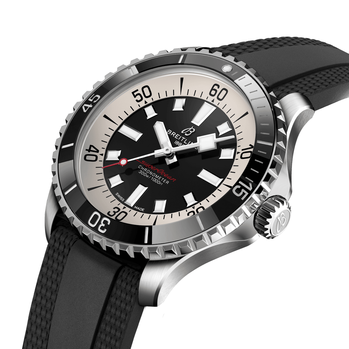 BRT Superocean Black Rubber Watch, 42mm