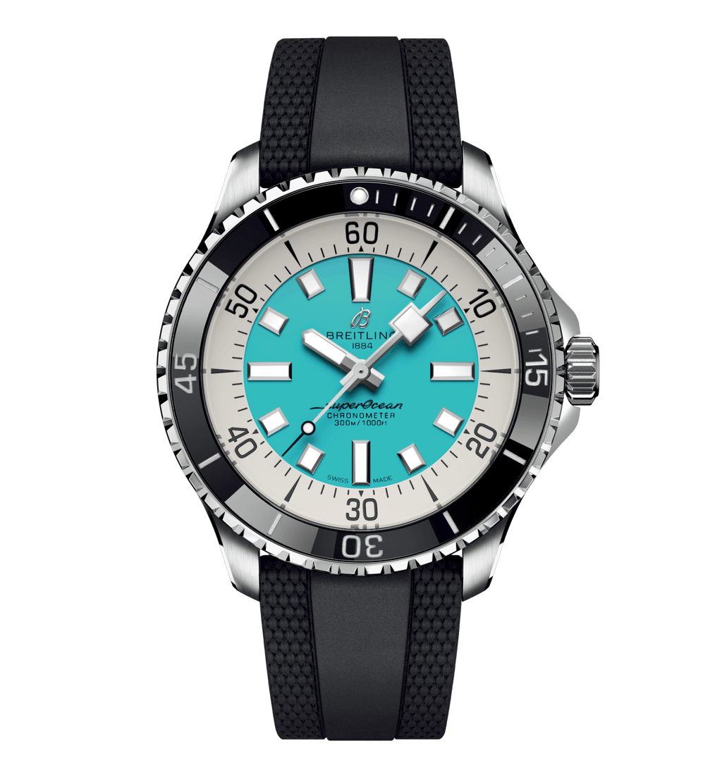 BRT Superocean Turquoise on Rubber Watch, 44mm