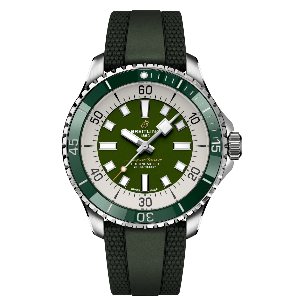 BRT Superocean Green on Rubber Watch, 44mm