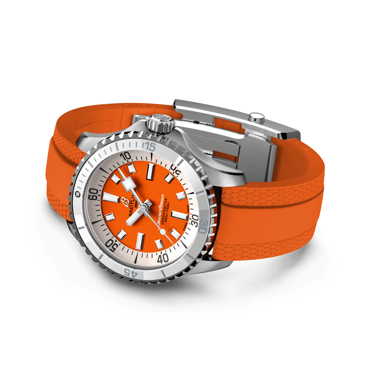 BRT Superocean Orange on Rubber Watch, 36mm