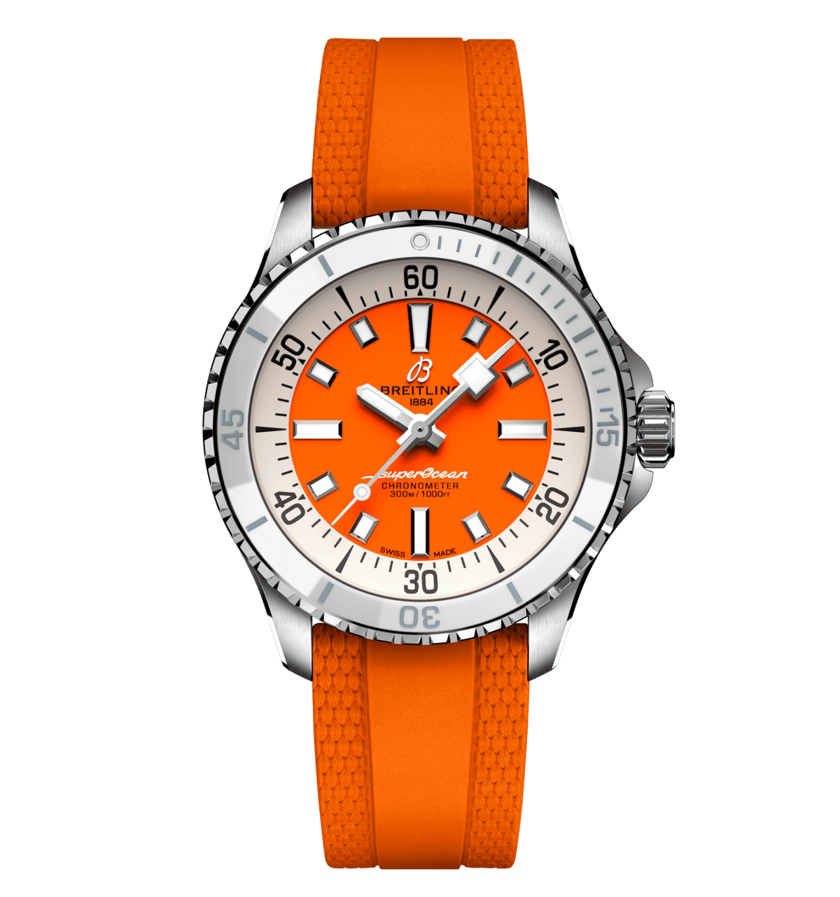 BRT Superocean Orange on Rubber Watch, 36mm