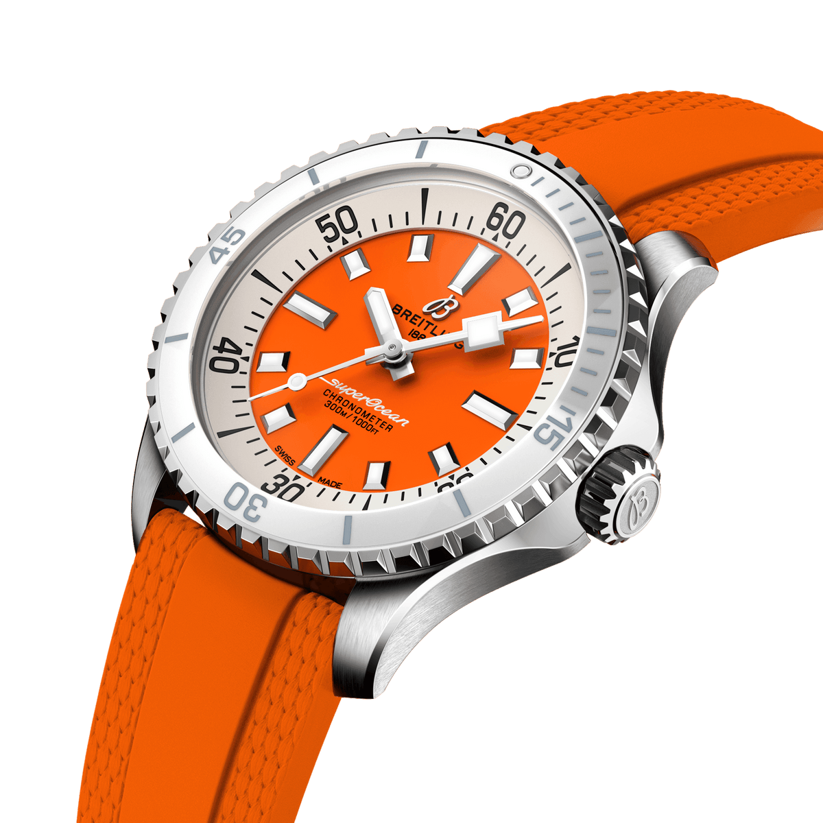 BRT Superocean Orange on Rubber Watch, 36mm