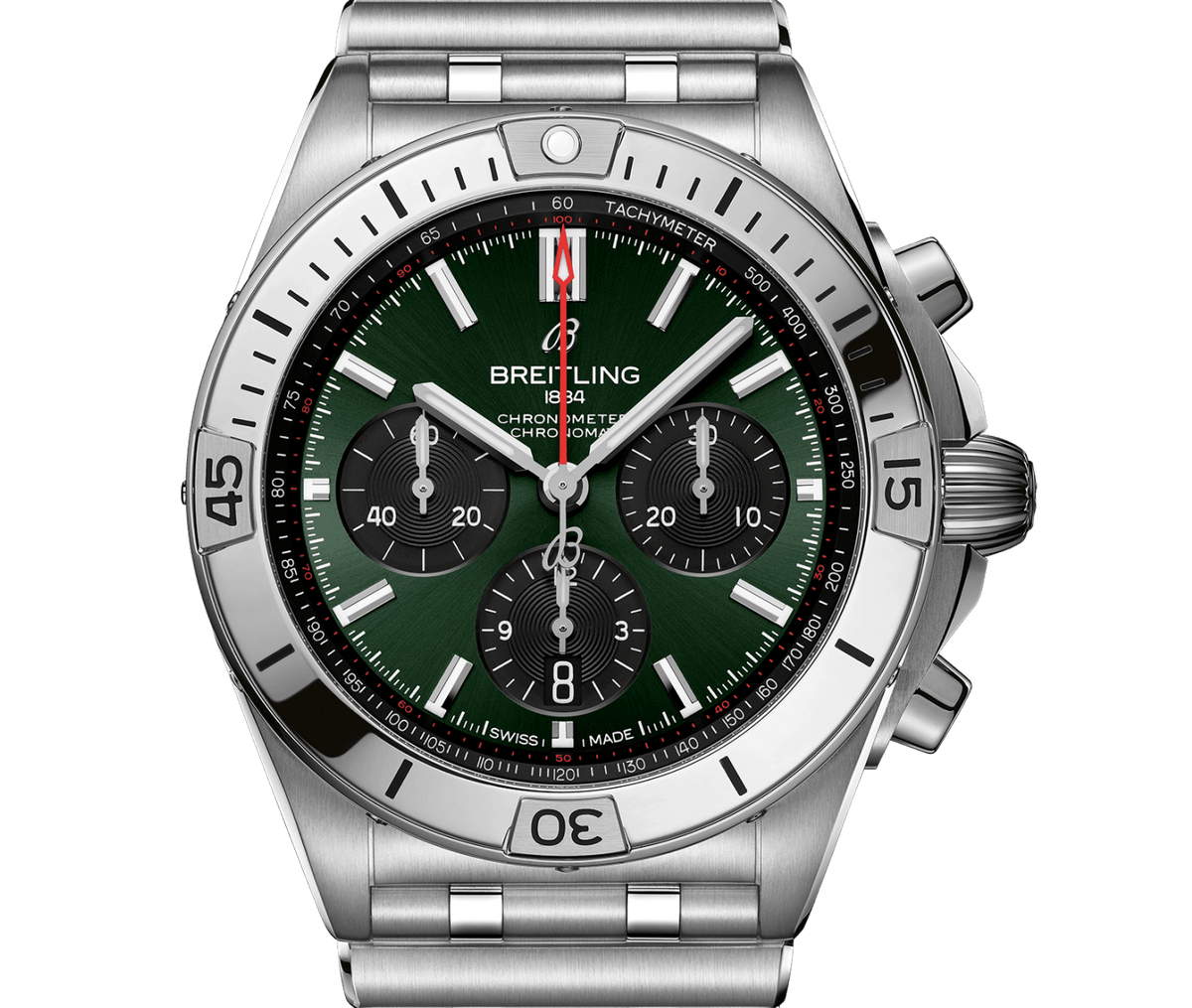 BRT Chronomat B01 Chronograph 42 Watch with Stainless Steel Bracelet