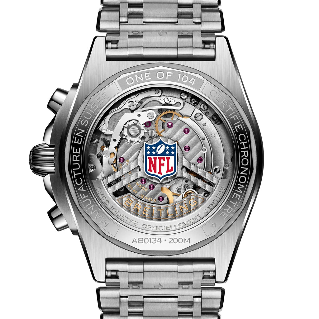 BRT Chronomat B01 42 NFL Tennessee Titans Edition with Stainless Steel Bracelet