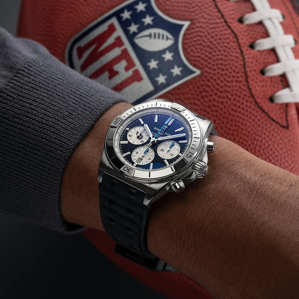 BRT Chronomat B01 42 NFL Tennessee Titans Edition with Rubber Strap