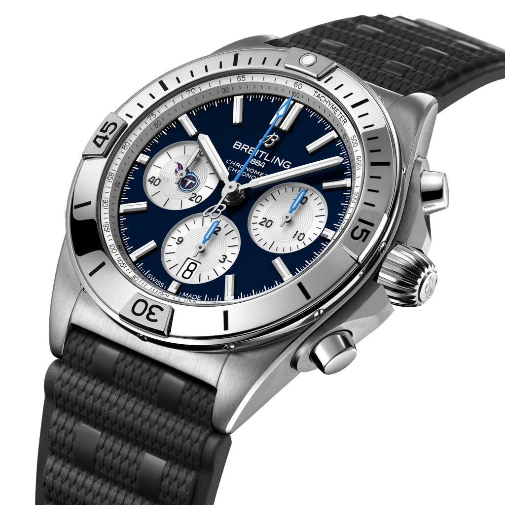 BRT Chronomat B01 42 NFL Tennessee Titans Edition with Rubber Strap