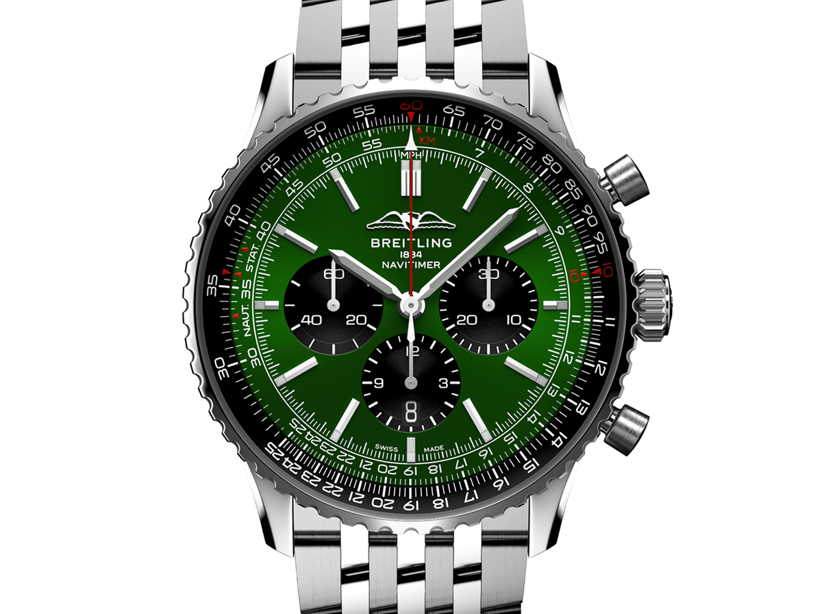 BRT Navitimer B01 Watch with Green Dial, 46mm
