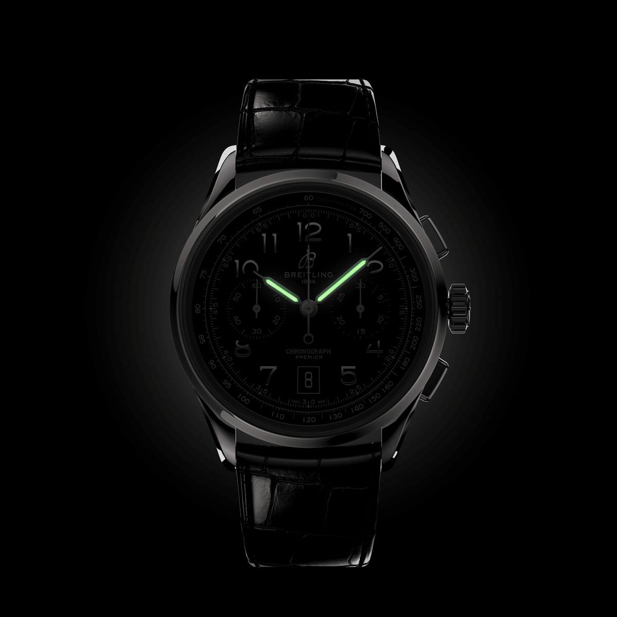 BRT Premier B01 Chronograph 42mm Watch with Black Dial