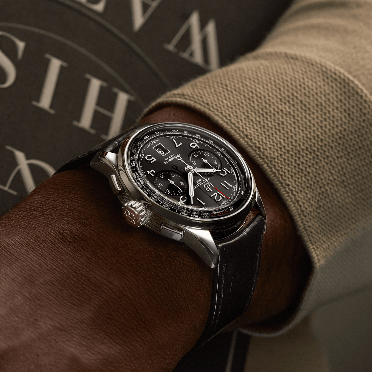 BRT Premier B01 Chronograph 42mm Watch with Black Dial