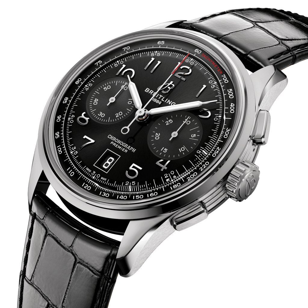 BRT Premier B01 Chronograph 42mm Watch with Black Dial