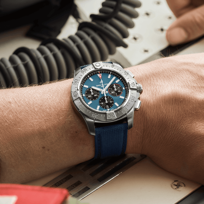 BRT Avenger B01 Chronograph 44mm Watch with Blue Strap
