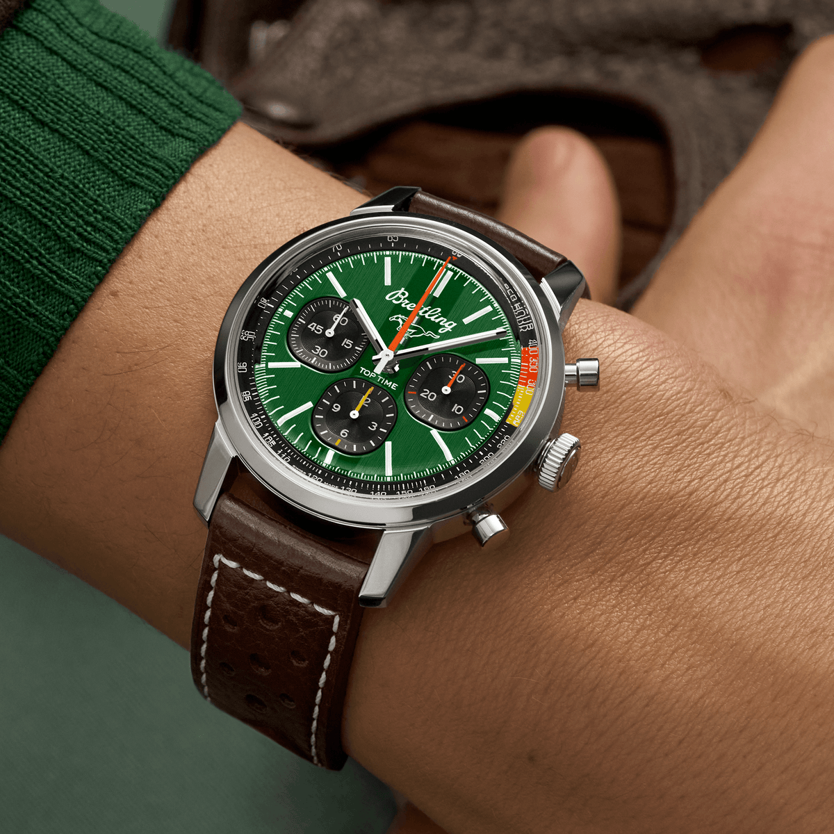 BRT Top Time B01 Ford Mustang 41mm Watch with Green Dial
