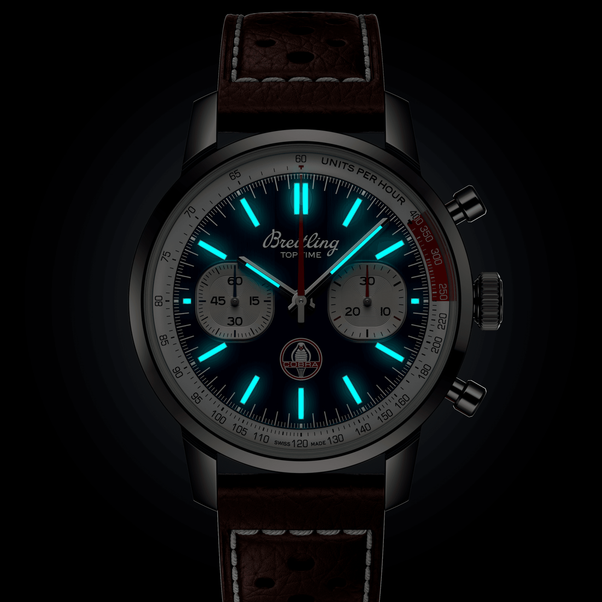 BRT Top Time B01 Shelby Cobra 41mm Watch with Blue Dial