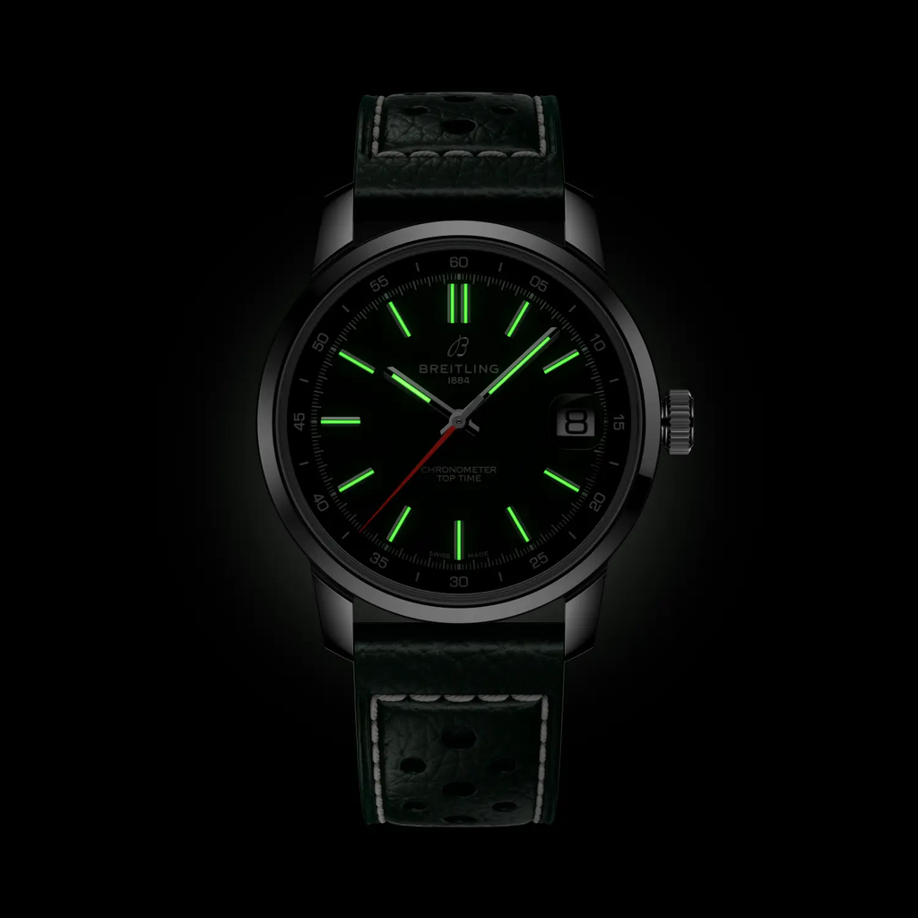 BRT Top Time B31 38mm Watch with Green Leather Strap