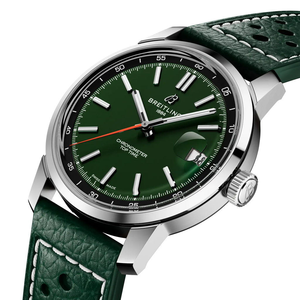 BRT Top Time B31 38mm Watch with Green Leather Strap