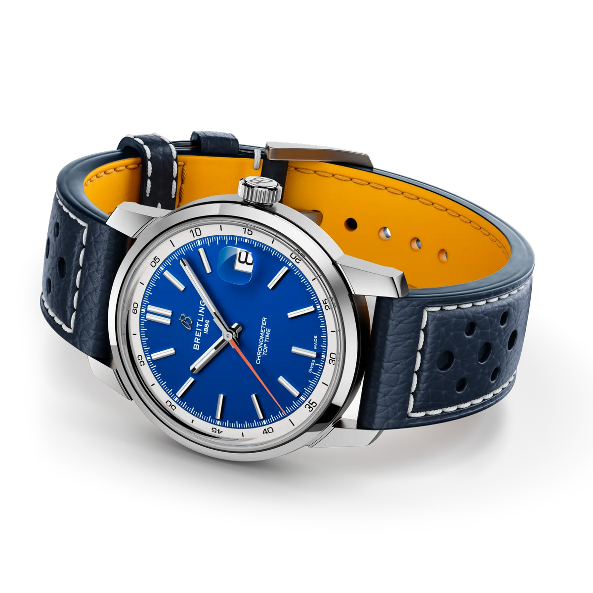 BRT Top Time B31 38mm Watch with Blue Leather Strap