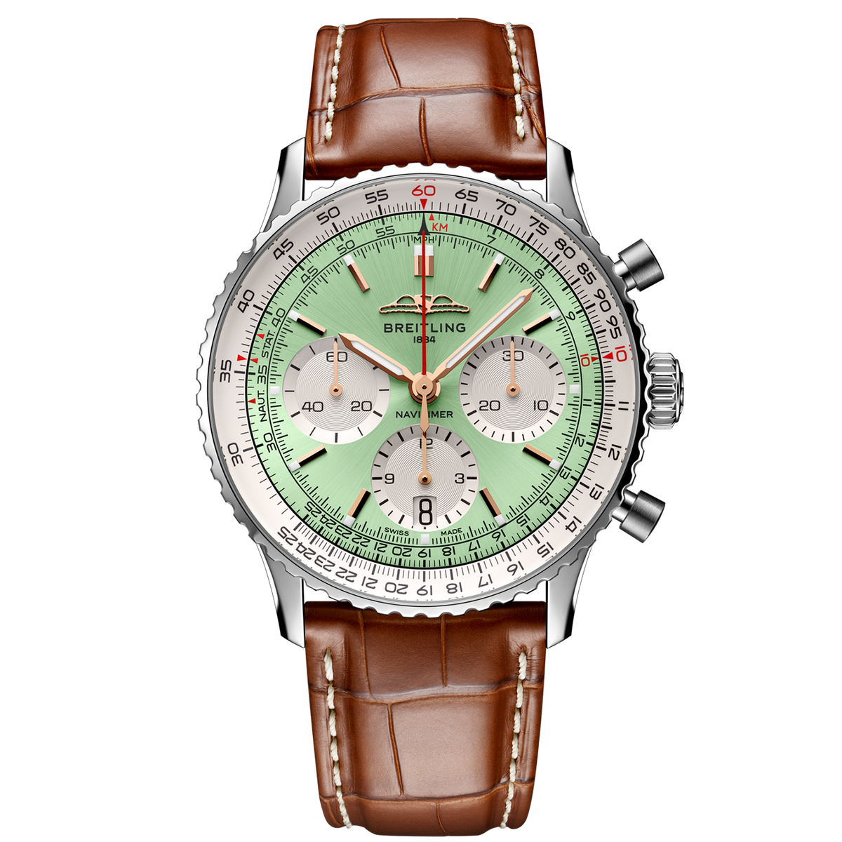 BRT Navitimer B01 41mm Watch with Mint Green Dial