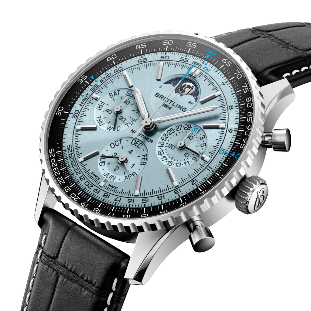 BRT Navitimer B19 Chronograph 43 Perpetual Calendar Watch with Leather Strap