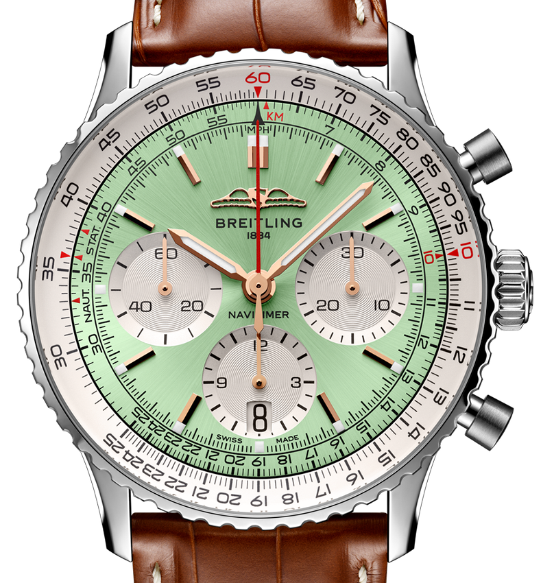BRT Navitimer B01 41mm Watch with Mint Green Dial