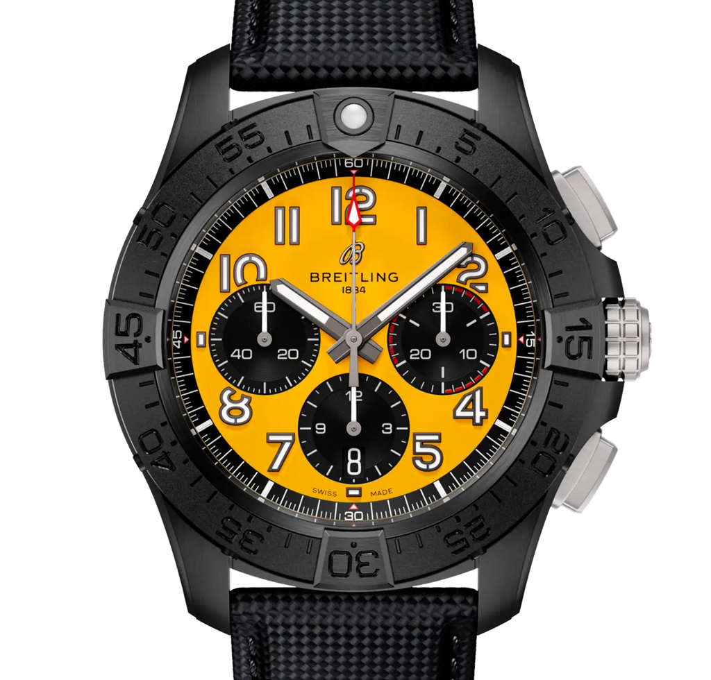 BRT Avenger B01 Chronograph 44 Night Mission Watch with Black Strap