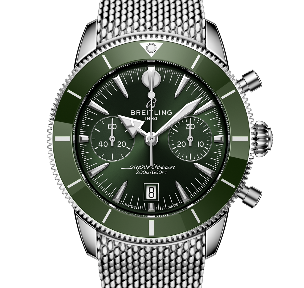 BRT Superocean Heritage B01 Chronograph 42 Watch with Green Dial