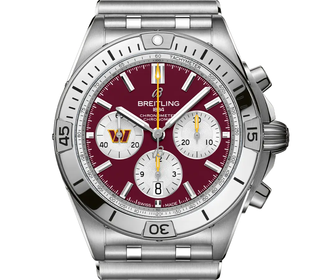 BRT Chronomat B01 42 NFL Washington Commanders Edition with Stainless Steel Bracelet