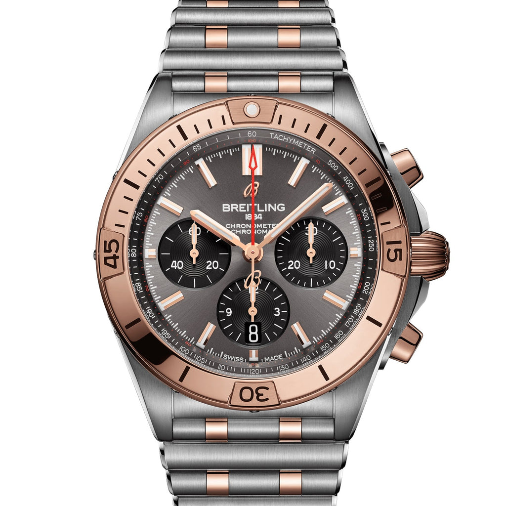 BRT Chronomat B01 Chronograph 42 Steel & 18K Red Gold with Anthracite Dial