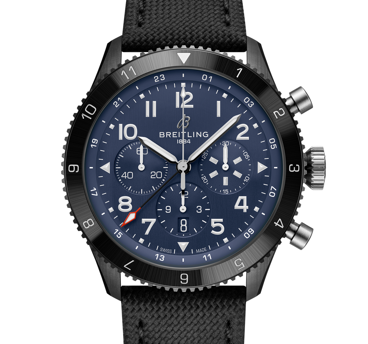 BRT Super AVI B04 Chronograph GMT 46 Tribute To Vought F4U Corsair with Black Strap