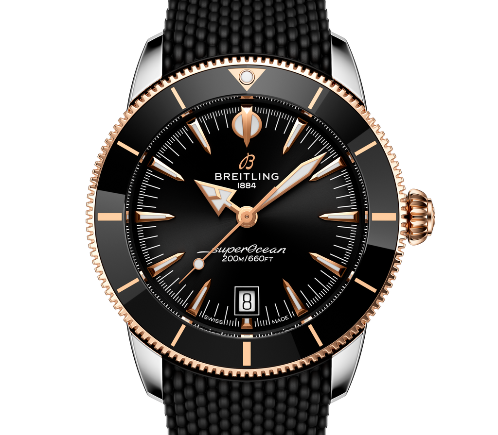 BRT Superocean Heritage B31 Automatic 42 Watch with Black Dial & Strap