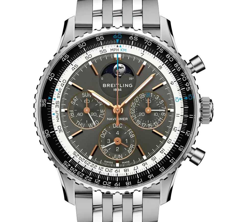 BRT Navitimer B19 Chronograph 43 Perpetual Calendar Watch with Anthracite Dial