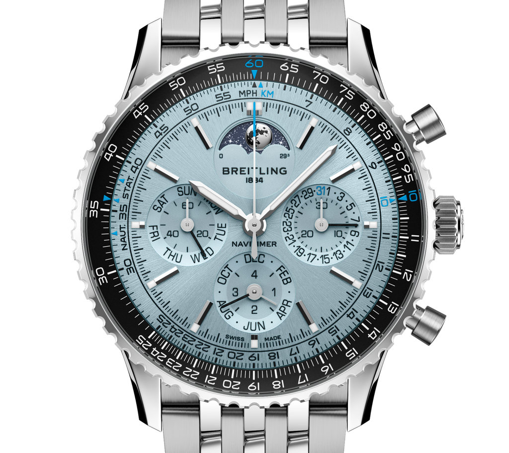 BRT Navitimer B19 Chronograph 43 Perpetual Calendar Watch with Stainless Steel Bracelet