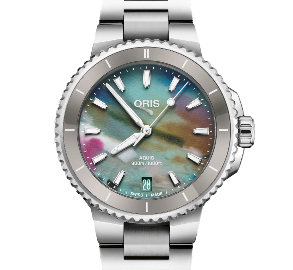 ORS Aquis Date Upcycle Watch with Multicoloured Dial, 36.50mm