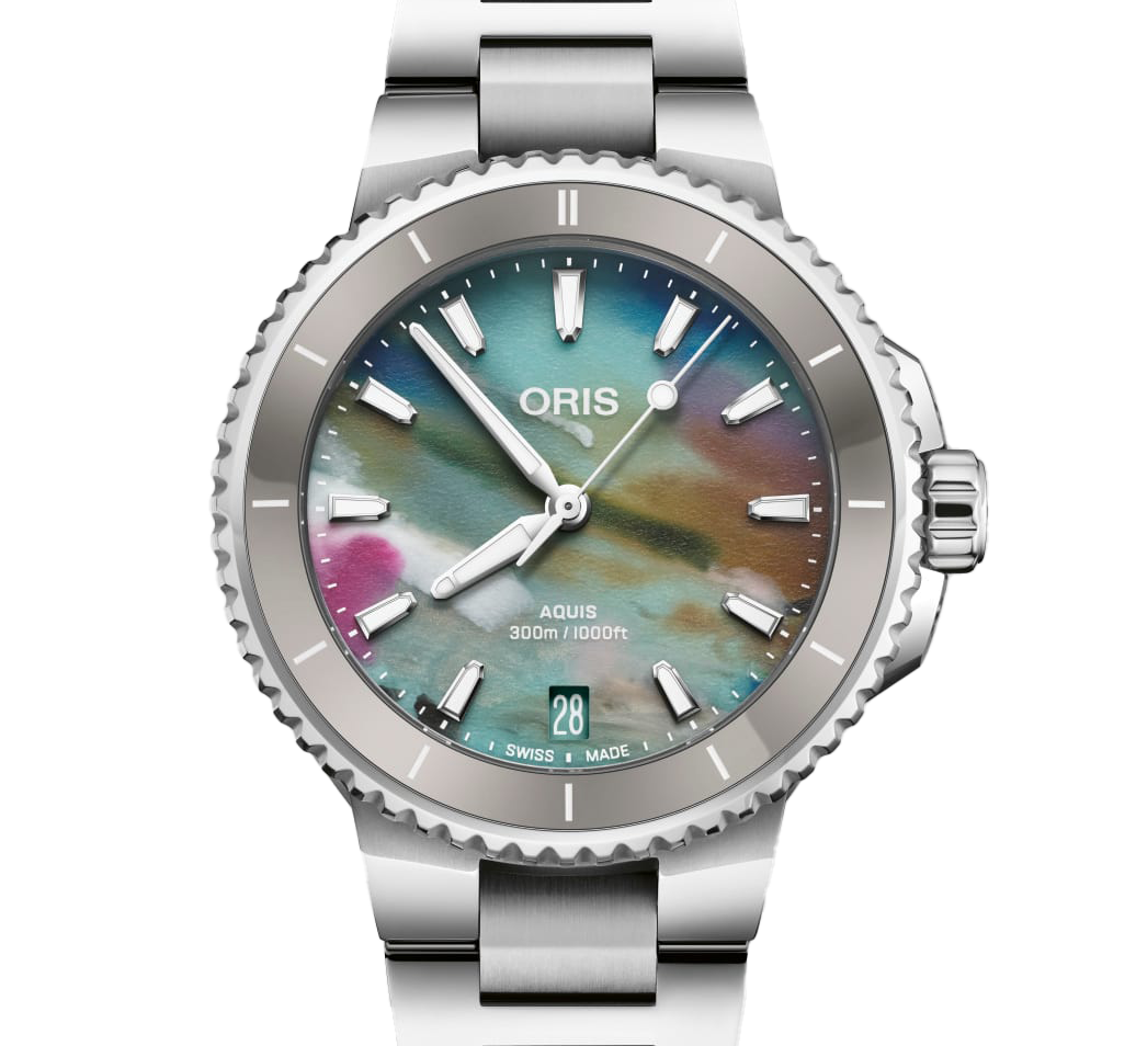 ORS Aquis Date Upcycle Watch with Multicoloured Dial, 36.50mm