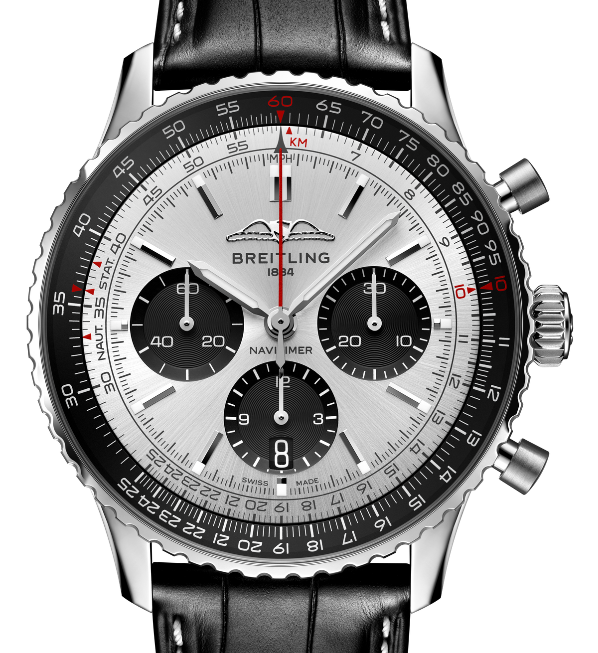 BRT Navitimer B01 43mm Watch with Silver Dial