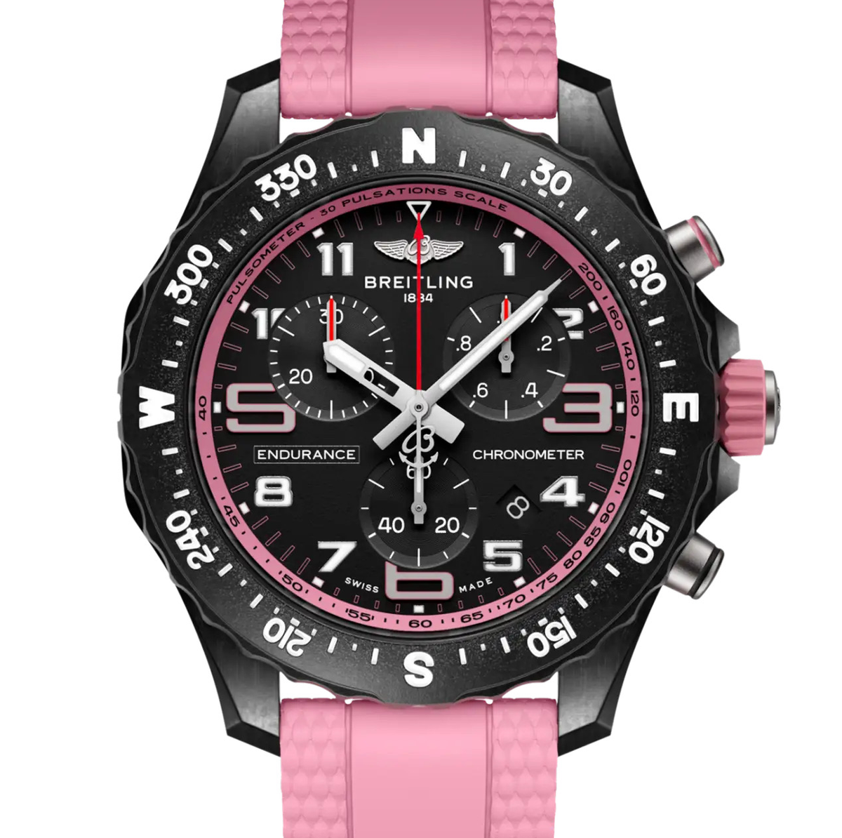 BRT Endurance Pro 38 Watch with Pink Rubber Strap