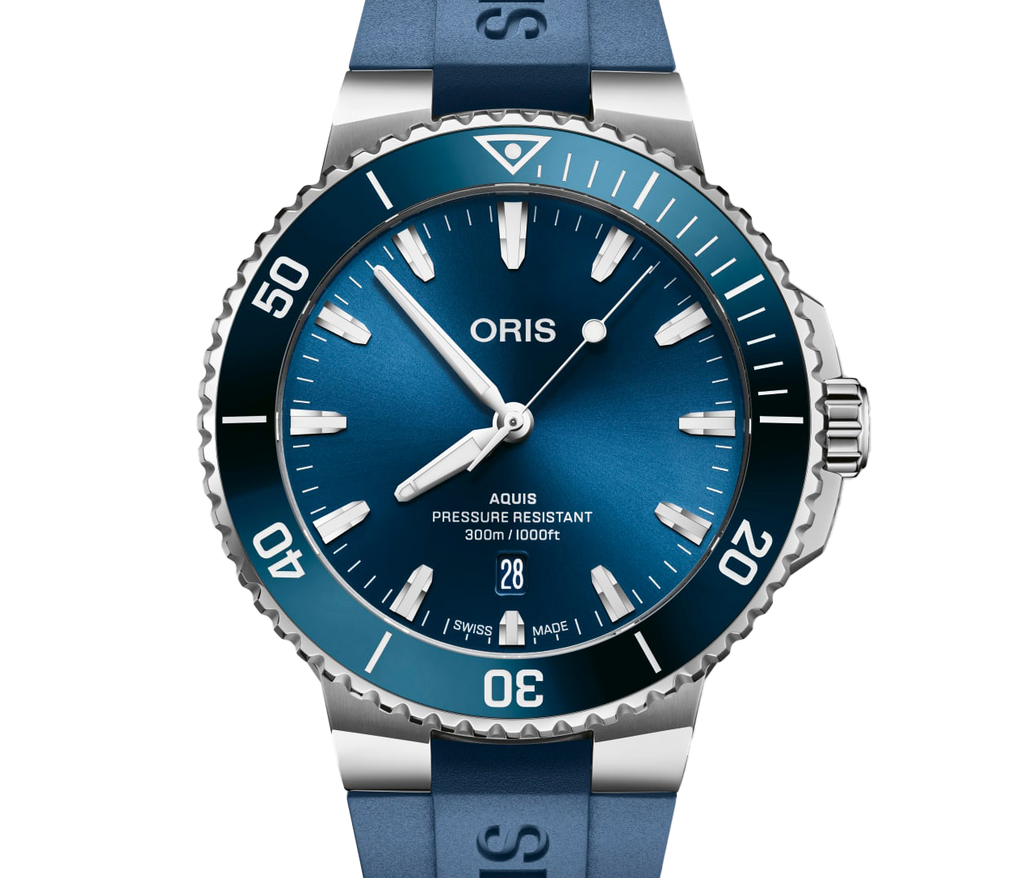 ORS Aquis Date Watch with Blue Rubber Strap, 43.50mm
