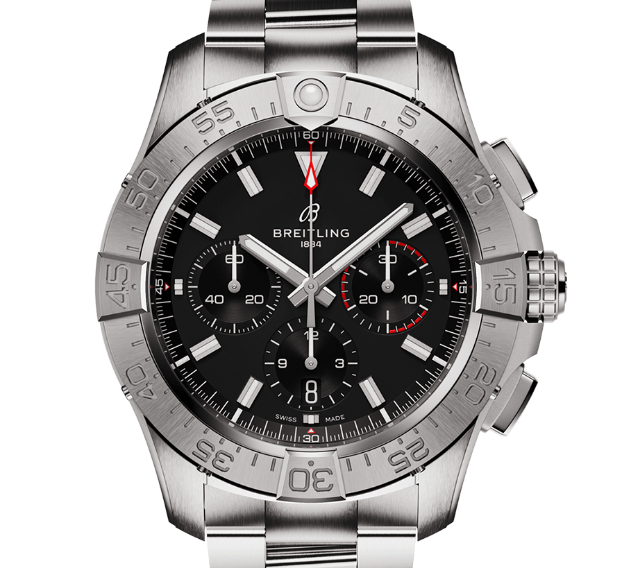 BRT Avenger B01 Chronograph 44 Watch with Stainless Steel Bracelet