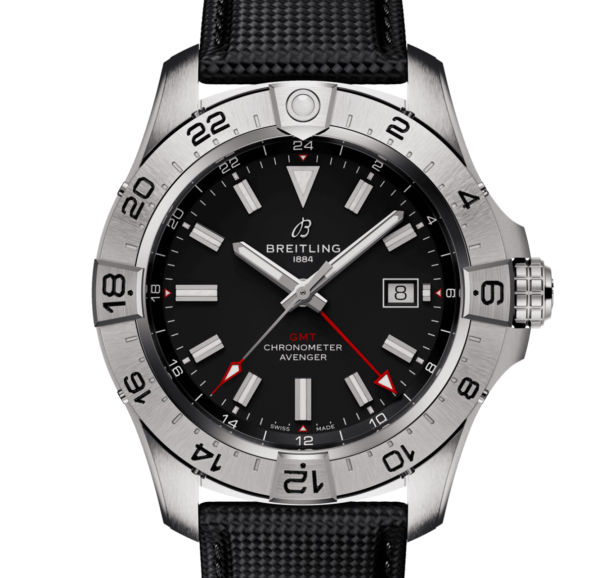 BRT Avenger Automatic GMT 44 Watch with Black Dial