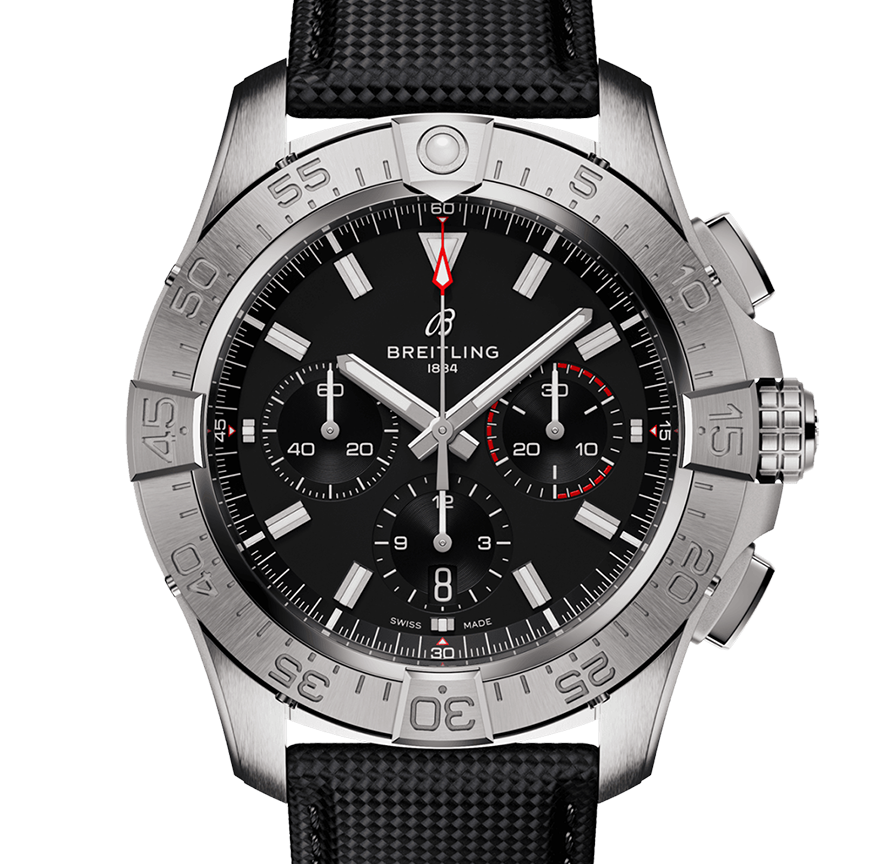 BRT Avenger B01 Chronograph 44 Watch with Calfskin Leather Strap