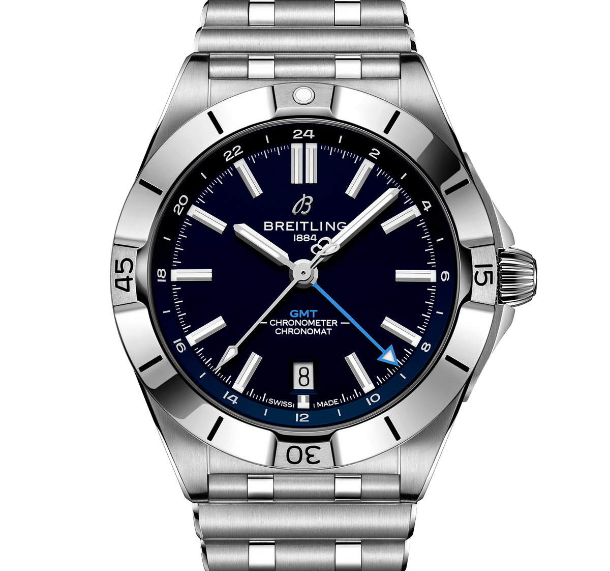 BRT Chronomat Automatic GMT 40 NFL Tennessee Titans Edition with Stainless Steel Bracelet