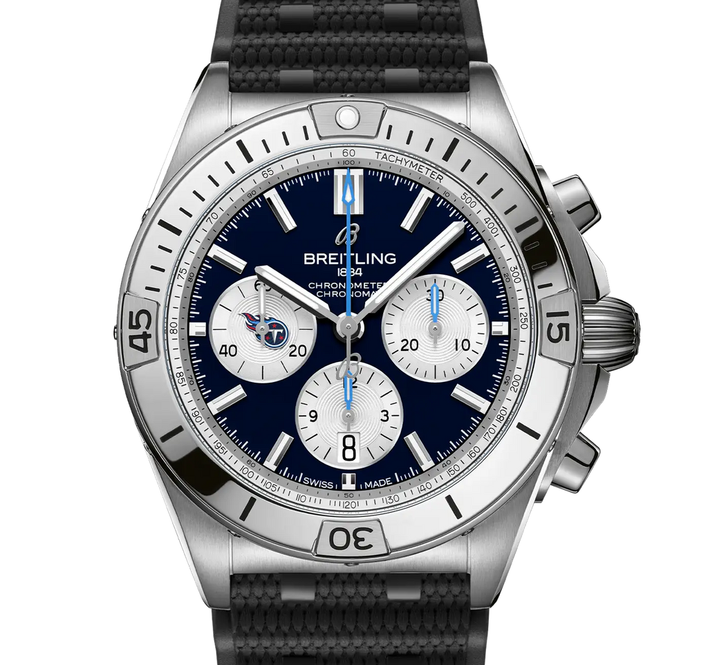 BRT Chronomat B01 42 NFL Tennessee Titans Edition with Rubber Strap