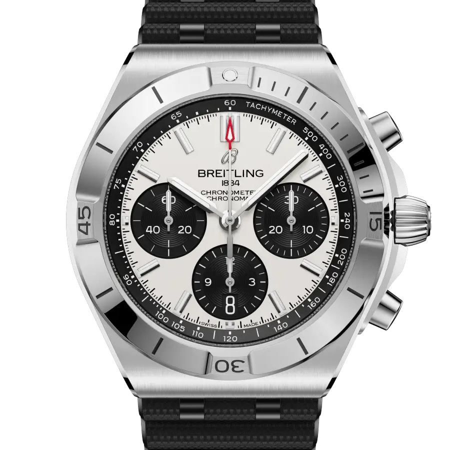 BRT Chronomat B01 Chronograph 42 Watch with Black Rubber Strap